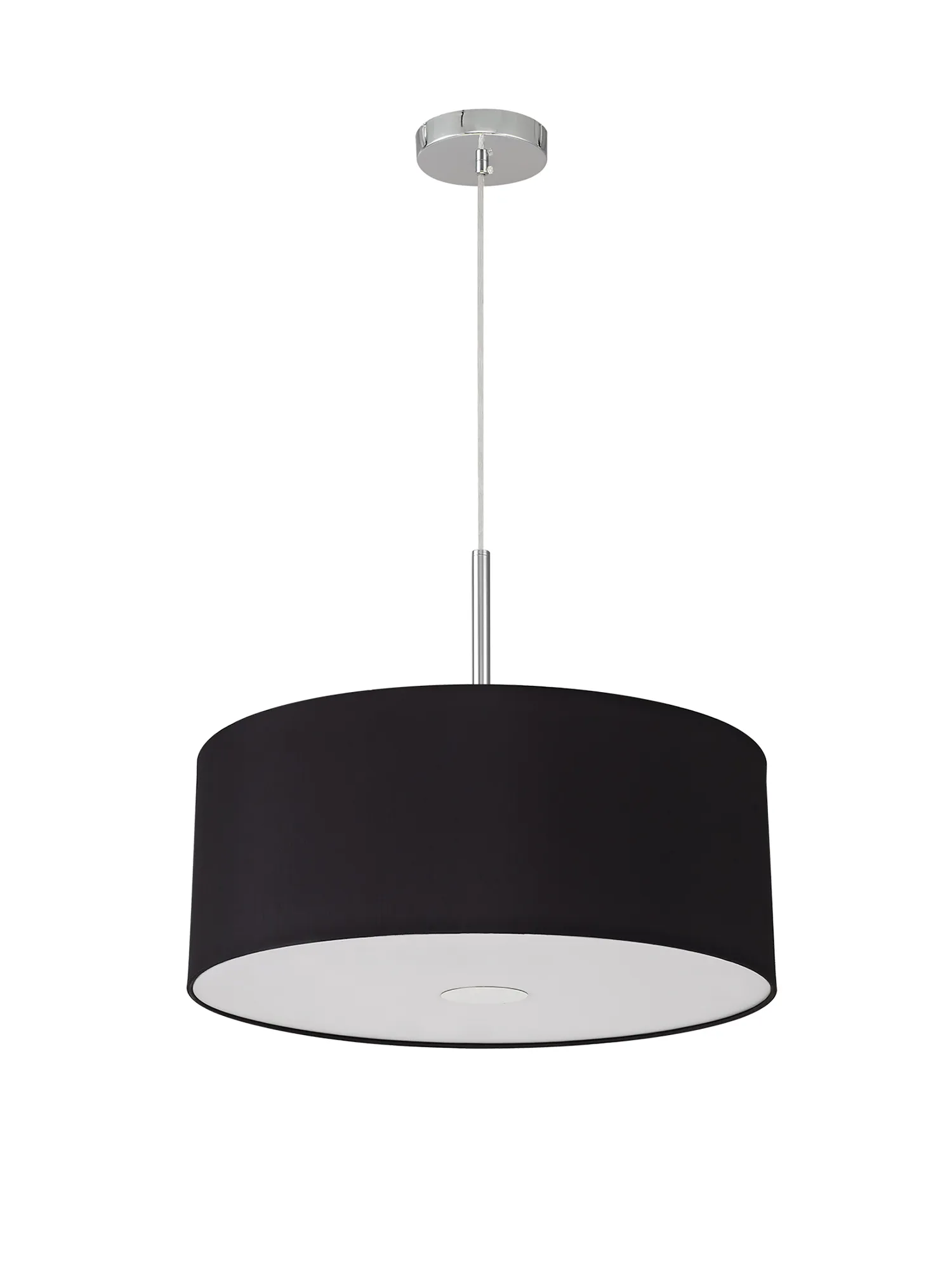 Baymont 50cm 3 Light Pendant Polished Chrome, Midnight Black/Green Olive, Frosted Diffuser DK0347  Deco Baymont CH BL/GR